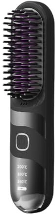 Plancha De Pelo Portátil, Cepillo Rizador Multifuncional, Plancha de Pelo Portátil 2 en 1 Sin Cable con 3 Temperaturas Ajustables