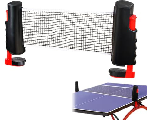 Red retráctil para tenis de mesa – Juego de red portátil de , red de escritorio extensible con postes ajustables | Red de tenis ajustable y poste para deportes de interior y exterior para