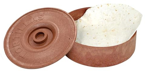 Winco PTW-8 Tortilla-Wärmer, 21,6 cm Durchmesser, 6,4 cm Höhe, braun, mittel