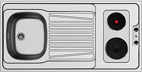 Pyramis PANTRYABDECKUNG 1B 1D, 120 x 60 x 5,5 Edelstahl glatt mit 2 verschieden großen Kochplatten, reversibel