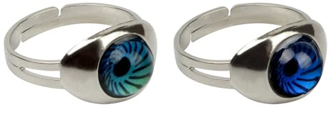 swqfzki Mood Rings 2Pcs Eyes Changing Color Emotion Feeling Finger Ring with Box for Women