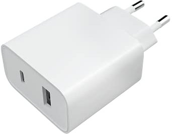 Xiaomi Mi 33W Wall Charger (Type-A+ Type-C), Cargador para Smartphones y portátiles, Compatible con portátiles y iPad Apple, Dual Port, Blanco, Versión Italiana
