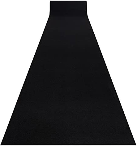 Läufer Antirutsch Rumba, einfarbig, schwarz, Anti Rutsch Teppich, rutschfest, Hochzeit, Meterware 70x250 cm
