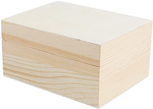 INNSPIRO Caja madera de pino macizo y chapa rectangular 14x9,5x7cm, 2