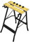 Werkbank, Arbeitstisch, Arbeitsfläche, klappbar, Vielseitig verstellbar, Spanntisch, platzsparend, aufgedruckte Mess- und Winkelskala,Tragkraft 80 kg, 62 x 56 x 75 cm, Gelb und Schwarz