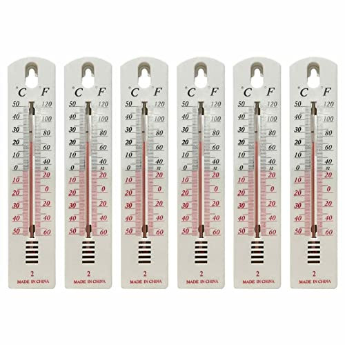 Set di 6 termometri per interni ed esterni e giardino, analogici, da parete, con termometro ℉/℃, termometro da giardino, analogico, per interni ed esterni, camera, ufficio, soggiorno, termometro