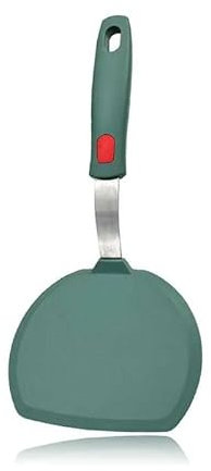 Tenta Kitchen Silicone Turner Spatula- Non-Stick Cookware Safe Wide Pancake Turner for Cooking & Baking- 600°F Heat Resistant Green
