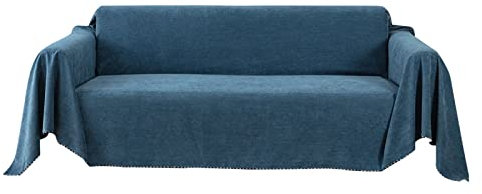 KAISUN Funda de Sofá 1 2 3 4 Plazas Colcha Multiusos Sofa, Universal Impermeable Cubresofa Cubrecama, Protector Antideslizante para Muebles (Color : Dark Blue, Size : 180x230cm)