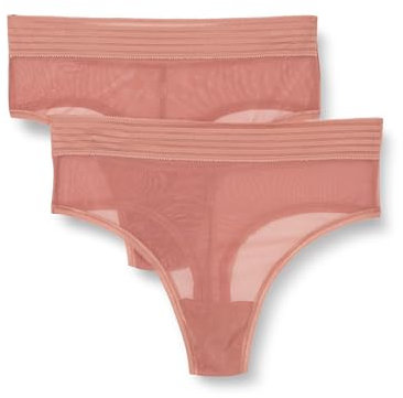 Triumph Damen Tempting Sheer Highwaist String 2P Briefs, Toasted Almond, S