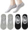JOCXZI Yoga Socken rutschfeste, Antirutsch Socken, Rutschfeste Socken Sport für Yoga, Barre, Pilates, Tanz, Barfuß, Trampolin, für Damen und Herren,2 Paar schwarz grau