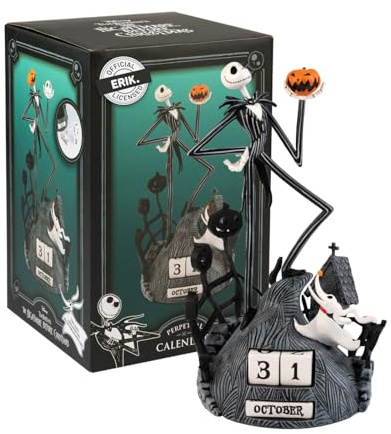 Grupo Erik Calendario Perpetuo The Nightmare Before Christmas Gadget 3D - Calendario da Tavolo Perpetuo per Bambini Jack Skeletron Natale | Decorazione da Scrivania per Fans 12 x 12 x 23 cm