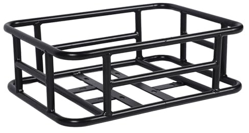 Fafeims Alomejor Cesta Trasera para Bicicleta, Cesta de Hierro de Gran Capacidad, Impermeable y Antioxidante, Almacenamiento para la Parte Posterior, Color Negro