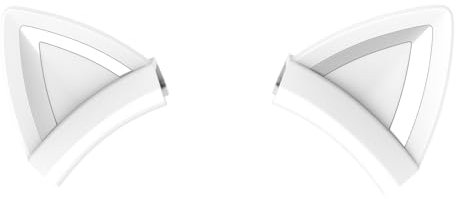 ONITOON Oreilles de chat blanches pour casque, fixation en silicone, joli accessoire amovible pour casque de jeu, ajustement universel