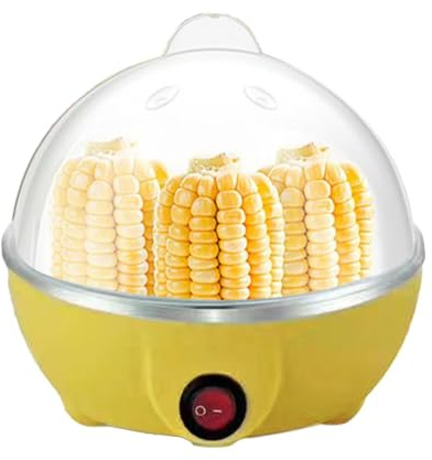 Cuociuova in acciaio – Macchina automatica per uova cuociuova elettrica | Pocher per uova per fornello a microonde con capacità di 7 uova, caldaia portatile per uova