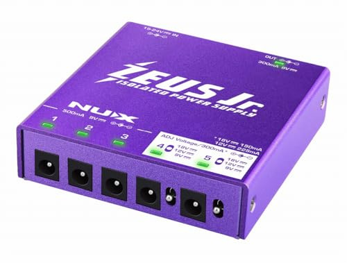 NU-X | Zeus Jr. Guitar Pedal Power Supply: Compact, High-Performance Power Solution with Multi-Voltage Flexibility and Ultra-Low Noise Circuitry
