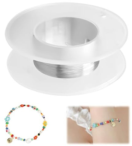 0.1mm x 100m Thin Craft Wire - 304 Stainless Steel, Tarnish-Resistant Beading Wire for Jewelry Making, DIY Crafting (Silver)