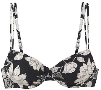 s.Oliver Bügel-Bikini-Top mit schwarz-weißem Blumenmuster