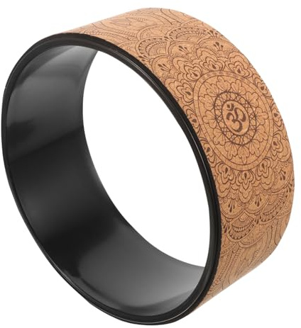 UPKOCH Ruota da Yoga in Pu e Legno, Leggera e Portatile per Allungamento della Schiena, per Esercizi di Stretching e Classi di Yoga