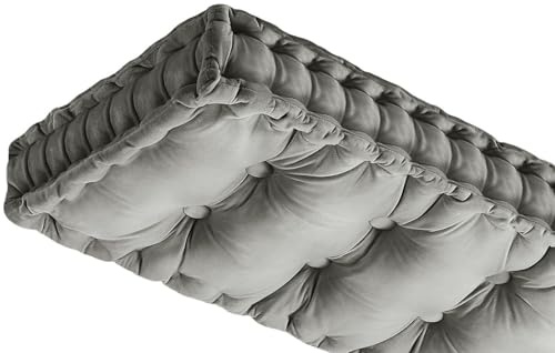 SWJ-swjssb Bankauflage Samt Sitzkissen Gartenkissen Bankkissen 90x50/100x50/110x50/120x50cm, Dicke Von 10cm,Stuhlkissen Loungekissen Sitzpolster Auflage Für Bänke/Gartenbank(Hellgrau,40x40x10cm)