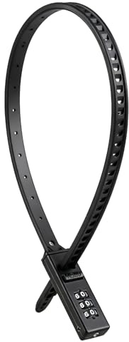 Multi-use Security Tie & Bike Lock 3-Wheel Recodable Combination Cable Zip Locks 56cm Length 3-Digit Combination Cable Lock for Bcycle Helmet Buggy Ski Locks Black