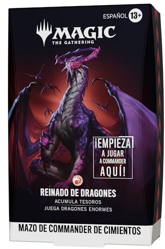 Mazo de Commander de Magic: The Gathering - Cimientos: Reinado de Dragones | Mazo de 100 Cartas y Accesorios (Versión en Español)