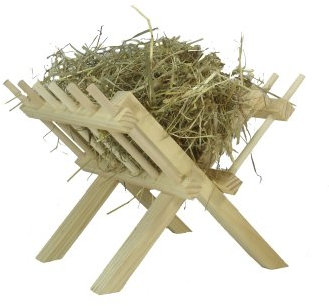 Elmato 10028 Heu-Futterraufe Holz, klappbar