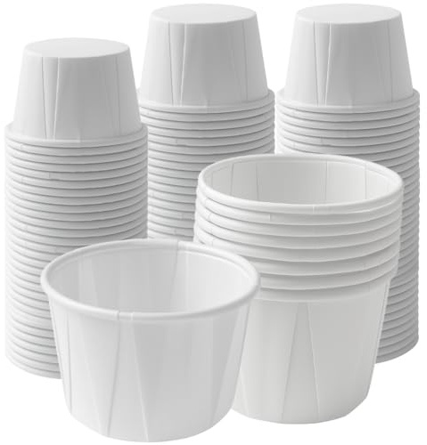 Vakly Paper Souffle Cups 3/4 oz (0.75 oz) (250 Pack) – Small Disposable Medicine Cups & Portion Cups for Medication, Pills, Condiments, Food Tasting & Sample Serving