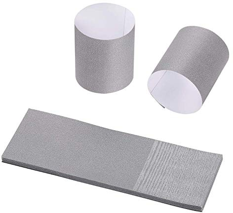 Gmark Paper Napkin Band Box of 500, Paper napkin rings self adhesive (Grey) GM1106A