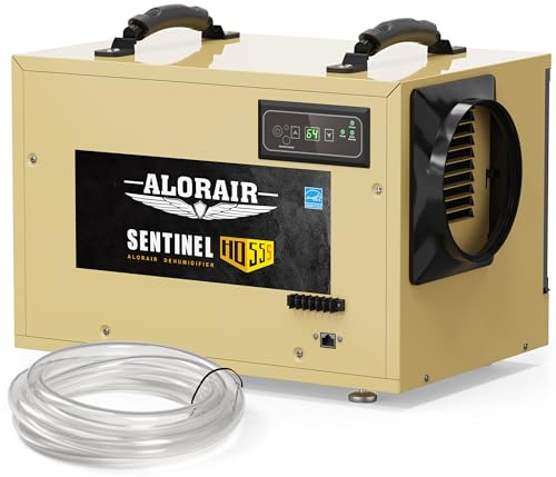 ALORAIR 120 PPD Commercial Dehumidifier, with Drain Hose for Crawl Spaces, Basements, Industry Water Damage Unit, cETL Listed, Compact, Auto Defrost Crawlspaces Dehumidifiers, Gold