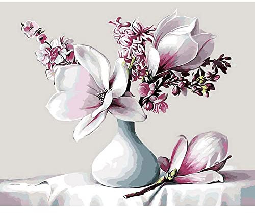 40 * 50 cm tableau de peinture par chiffres sur mur de toile sans cadre Peinture à l'huile par chiffres Kits Set for adultes, enfants, débutants avec pinceaux décoration murale maison ( Color : W )