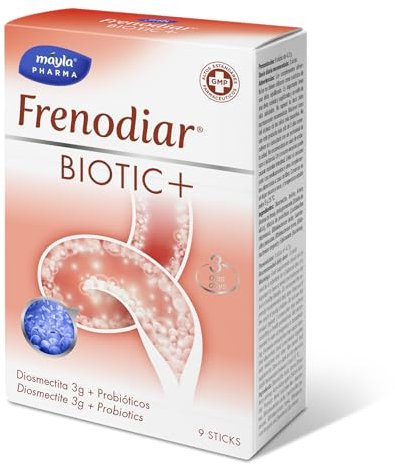 FRENODIAR ® Biotic+ | Con Diosmectita + 5 cepas probióticas + Inulina | Ayuda al cuerpo a recuperarse rápidamente de un proceso diarreico | Restablece la flora intestinal | 3 Sticks | 1 toma al día