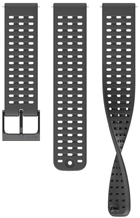 SUUNTO 22 ATH2 Silikon Armband Kompatibel Race, Vertical, 9 Peak Pro, 9 Peak, 5 Peak, Watch Strap Weiches Silikon Ersatzband 22mm All Black S+M