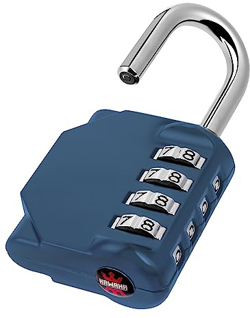 KAWAHA CL11BG Zahlenschloss, 4-stelliges Kombinationsschloss für den Außenbereich, Ihre eigene Kombination für Schließfächer, Schule, Tore, Türen, Werkzeugkasten, Haspen und Aufbewahrung (1 x