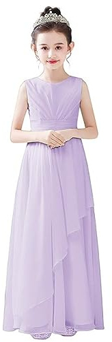 OTMYIGO Abiti da Ballo per Ragazze 2023 Abito da Damigella d'Onore juniorchiffon per Festa Nuziale Abiti Prima Comunione Abiti da Ballo Sera per spettacoli Abiti per Occasioni Speciali,A4,140