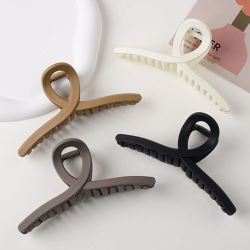 ZSPERKLA 4 Stück Extra Große Haarklammer, 13cm Haarspangen für dickes Haar, Rutschfeste Haar Jaw Clips Haar-Accessoires für Frauen und Mädchen