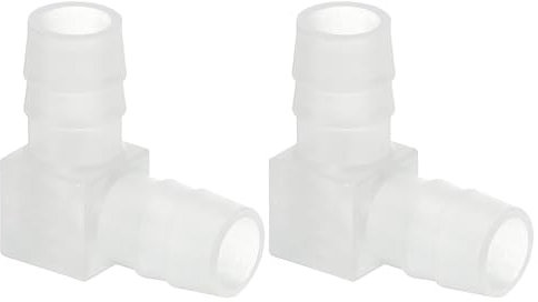 PATIKIL 0.39 Raccordo Portagomma Plastica con Gomito 90 Gradi, 2Pz Raccordi L-Barb 2 Vie Connettore Giunto Accessori Acquario Connettori per Tubi Flessibili per Acquario Carburante Gas