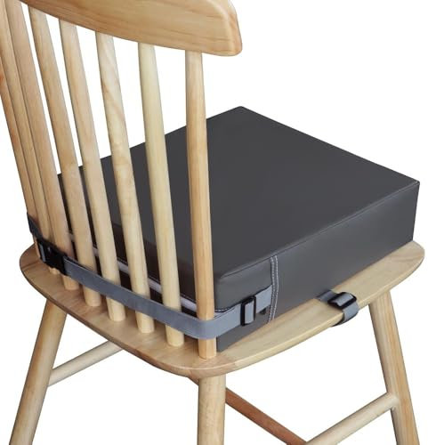 Sitzerhöhung Stühle Kind für Den Tisch, SitzerhöHung Stuhl Kind PU Waschbar Zerlegbar, 10cm Tragbares Boostersitze mit 2 Sicherheits Schnalle,Deckung Einfach zu Säubern Abnehmbar Sitzerhöhung Stuhl