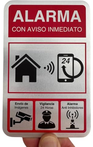 LEIASA | Cartel Videovigilancia - 9x14 cm - Aluminio - Grosor 0.8 mm - Señal Zona Videovigilada - Impresión UV - Cartel de Area Videovigilada - Videovigilancia homologado 9x14 cm