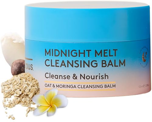Delhicious Midnight Melt Cleansing Balm - Nourishing Makeup Remover & Hydrating Cleanser - Oat & Moringa - Melts Away Makeup & Impurities - Natural, Vegan, Ayurveda-Inspired Skincare - 100ml