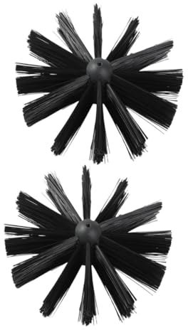 Healifty 2pcs Chimney Cleaning Brush for Fireplace Flue Long Handle Sweeping Tools for Woodstove Chimney and Lint Removal
