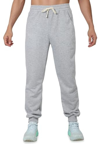LY4U Träningsbyxor Herr Gymnastikbyxor Andningsaktiva Casual Sportbyxor För Gym, Löpning, Träning, Ljusgrå, M