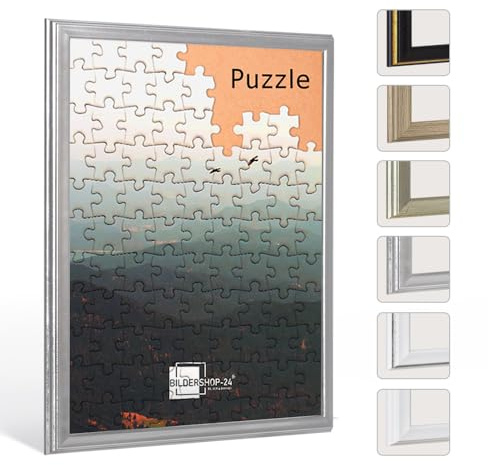 Bildershop-24 Puzzlerahmen KALYPSO Silberglanz Vintage 27x39cm (ca. 300 Teile)