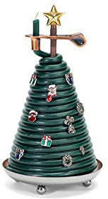 Candle by the Hour 80-Hour Christmas Tree Candle with 14 Charms, Eco-Friendly Natural Beeswax with Cotton Wick
