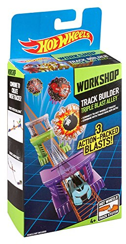 Hot Wheels Toy - Track Builder Workshop - Triple Blast Alley Playset - 3 Action Packed Blast