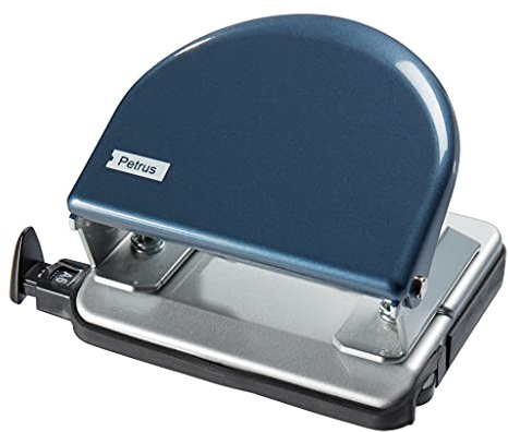 PETRUS 33759 Bürobohrer, 2 Löcher, klassisch, Modell 52, Blau/Silber