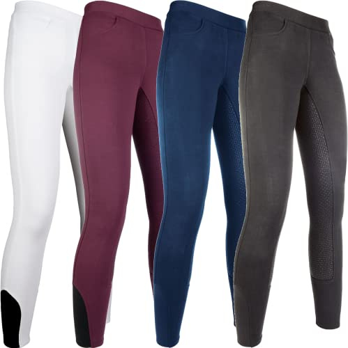 HKM 11106 Yvi, Leggings da Equitazione, con Inserti in Silicone, Elasticizzati, da Donna, Nero, 32