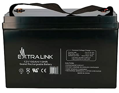 EXTRALINK 12V Batterie 100AH AGM VLRA Gel Batterie 12V 100AH Solarbatterie 12V Bedienungslos Versorgungsbatterie 12v Batterie Auto Solar Akku Wohnmobil Batterie Boot Camping Camper Widerstandsfähig