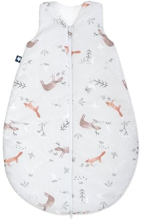 Julius Zöllner Baby Ganzjahresschlafsack aus 100% Baumwolle, Größe 70 , 6-12 Monate, Standard 100 by OEKO-TEX, made in Germany, Woodlife