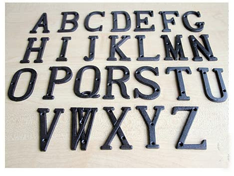 ausuky 1 placa de hierro forjado fundido para puerta de garaje con números (I)