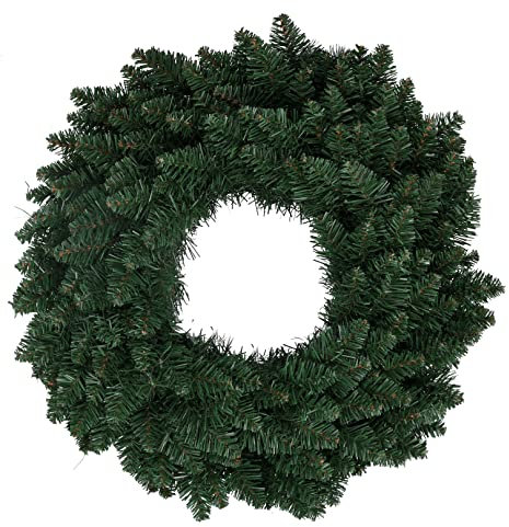 Vacchetti Giuseppe Decorazione corona ghirlanda di Natale artificiale verde Monte Speziale alta 30cm, 6333140000